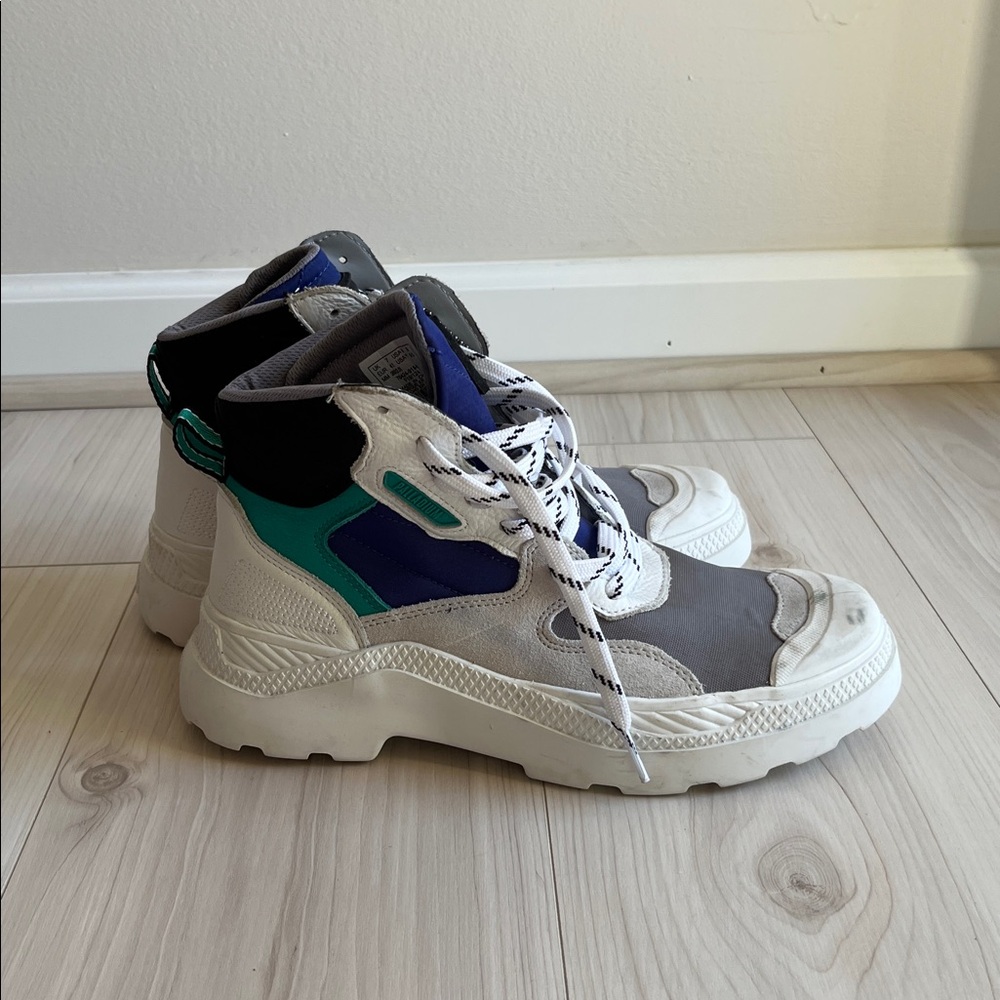 Palladium PALLAKIX 90 TX Blue and Gray High-Top Sneakers UNISEX - Picture 9 of 10